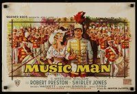 3b408 MUSIC MAN Belgian '62 Robert Preston, Shirley Jones, art of parade, classic musical!