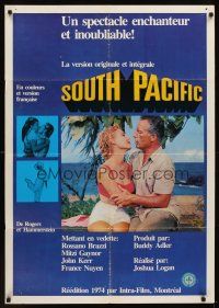 3b157 SOUTH PACIFIC Canadian R74 Rossano Brazzi, Mitzi Gaynor, Rodgers & Hammerstein musical!