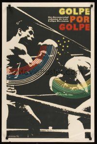 3b191 GOLPE POR GOLPE Cuban '76 Luis Felipe Bernaza, great silkscreen art of boxers!