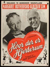 3b579 HAPPIEST DAYS OF YOUR LIFE Danish '51 Alastair Sim, Margaret Rutherford, wacky Grave art!