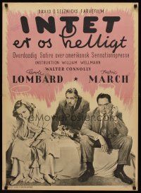 3b615 NOTHING SACRED Danish R47 Fredric March, Walter Connolly, sexy Carole Lombard!