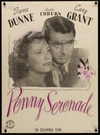3b621 PENNY SERENADE Danish '48 different image of Cary Grant & pretty Irene Dunne!
