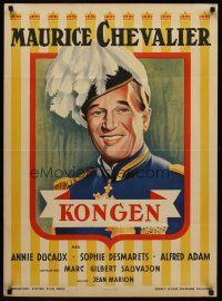 3b627 ROYAL AFFAIR Danish '50 Marc-Glibert Sauvajon's Le roi starring Maurice Chevalier!