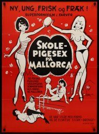 3b639 SKOLE PIGESEX PA MALLORCA Danish '70s Danish sexploitation, sexy art of nearly nude women!