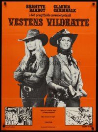 3b671 LEGEND OF FRENCHIE KING Danish '72 sexiest cowgirls Claudia Cardinale & Brigitte Bardot!