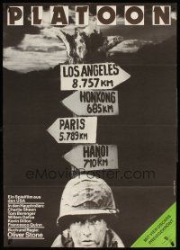 3b168 PLATOON East German 23x32 '89 Oliver Stone, Tom Berenger, Charlie Sheen in Vietnam War!