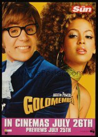 3b239 GOLDMEMBER 2-sided teaser English half crown '02 Mike Meyers as Austin Powers, Beyonce!