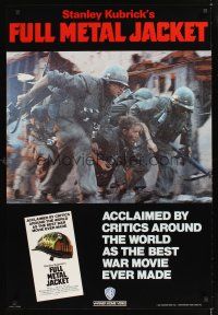 3b220 FULL METAL JACKET video English 1sh '87 Kubrick, Matthew Modine & wounded Arliss Howard!