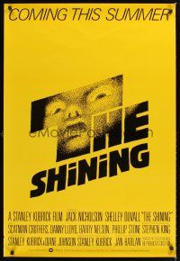 3b224 SHINING advance English 1sh '80 Stephen King & Kubrick horror masterpiece,crazy Jack Nicholson