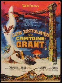 3b701 IN SEARCH OF THE CASTAWAYS French 23x32 '63 Verne, Hayley Mills in avalanche of adventure!