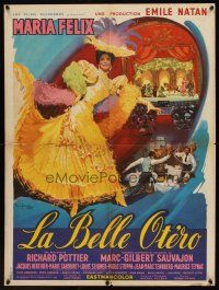 3b706 LA BELLA OTERO French 23x32 '54 great art of sexiest showgirl Maria Felix at Moulin Rouge!
