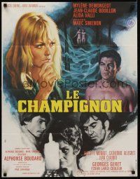 3b714 MUSHROOM French 23x32 '70 Simenon's Le champignon, drugs, sexy art by Jean Mascii!