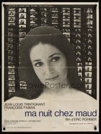 3b716 MY NIGHT AT MAUD'S French 23x32 '69 Eric Rohmer's Ma nuit chez Maud, Francoise Fabian!