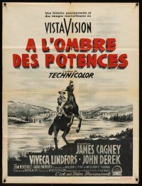 3b722 RUN FOR COVER French 23x32 '55 James Cagney, Viveca Lindfors, John Derek, Nicholas Ray!