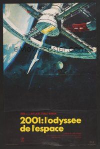 3b732 2001: A SPACE ODYSSEY repro French 15x21 '68 Stanley Kubrick, art of space wheel by McCall!