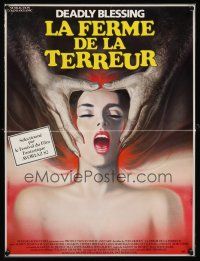 3b748 DEADLY BLESSING French 15x21 '82 Wes Craven, Maren Jensen, Sharon Stone's first!