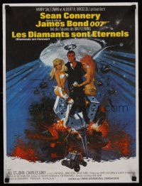 3b749 DIAMONDS ARE FOREVER French 15x21 R80s art of Sean Connery as James Bond by Robert McGinnis!