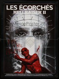 3b772 HELLBOUND: HELLRAISER II French 15x21 '89 Clive Barker, Pinhead, a descent into hell!