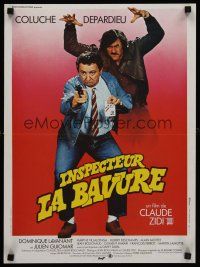 3b777 INSPECTOR BLUNDER French 15x21 '80 Inspecteur la Bavure, Depardieu attacks Michel Coluche!