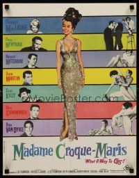 3b826 WHAT A WAY TO GO French 15x21 '64 sexy full-length Shirley MacLaine, Paul Newman, Mitchum!