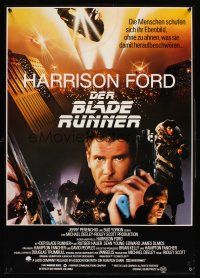 3b329 BLADE RUNNER German '82 Ridley Scott sci-fi classic, montage of Harrison Ford & cast!