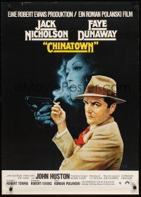 3b333 CHINATOWN German '74 Roman Polanski, Amsel art of Jack Nicholson & Faye Dunaway!