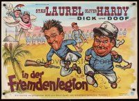 3b340 FLYING DEUCES German R60s great wacky artwork of Stan Laurel & Oliver Hardy!