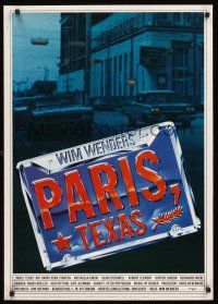3b356 PARIS, TEXAS German '85 Wim Wenders, Kinski, Harry Dean Stanton, cool license plate design!