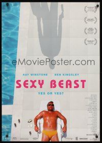 3b362 SEXY BEAST German '00 best image of Ray Winstone by pool w/Ben Kingsley's shadow!