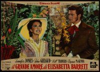 3b011 BARRETTS OF WIMPOLE STREET Italian photobusta '57 Jennifer Jones as Elizabeth Browning!