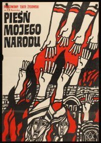 3b459 PIESN MOJEGO NARODU stage play Polish 23x33 '72 wild Marian Stachurski artwork!