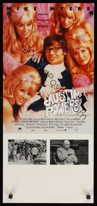 3b180 AUSTIN POWERS: INT'L MAN OF MYSTERY Swedish stolpe '97 Mike Myers & sexy fembots!