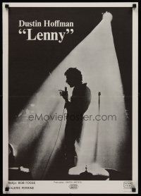 3b310 LENNY Yugoslavian '74 silhouette of Dustin Hoffman as comedian Lenny Bruce at microphone!