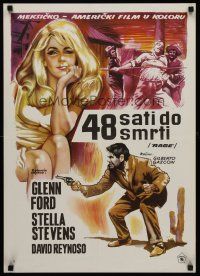 3b319 RAGE Yugoslavian '66 different art of Glenn Ford & sexy Stella Stevens!