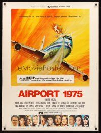 3c594 AIRPORT 1975 30x40 '74 Charlton Heston, Karen Black, G. Akimoto aviation accident art!