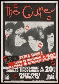 3c229 CURE CONCERT red & black style Belgian concert poster '80s great image of the band!