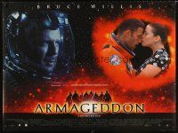 3c006 ARMAGEDDON DS British quad '98 Bruce Willis, Affleck, Billy Bob Thornton, Liv Tyler, Buscemi