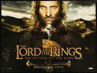 3c081 LORD OF THE RINGS: THE RETURN OF THE KING teaser British quad '03 Viggo Mortensen!