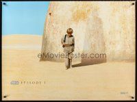 3c102 PHANTOM MENACE teaser DS British quad '99 Star Wars Episode I, Anakin w/ Darth Vader shadow!