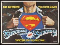 3c133 SUPERMAN/SUPERMAN 2 British quad '81 Chris Reeve superhero double-bill!