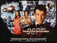 3c146 TOMORROW NEVER DIES DS British quad '97 Pierce Brosnan as James Bond, Michelle Yeoh, Hatcher