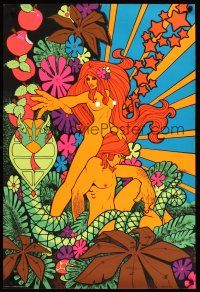 3c233 ADAM & EVE Canadian 24x36 commercial blacklight poster '70s psychedelic art!