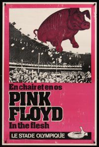 3c245 PINK FLOYD IN THE FLESH French concert poster '77 David Gilmour, Roger Waters, cool image!