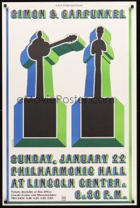 3c278 SIMON & GARFUNKEL 25x38 concert poster '72 show at NYC Lincoln Center, art by Milton Glaser!