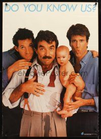 3c220 THREE MEN & A BABY teaser Japanese 29x41 '87 Tom Selleck, Ted Danson, Steve Guttenberg!
