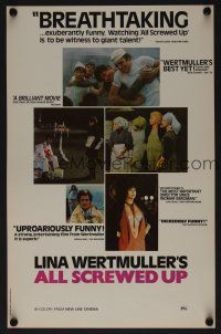 3c382 ALL SCREWED UP 11x17 special poster '76 Lina Wurtmuller, first New Line release!