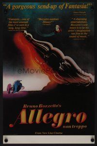 3c383 ALLEGRO NON TROPPO New Line Cinema 1st release 11x17 special poster '78 Bruno Bozzetto