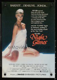 3c582 NIGHT GAMES mini poster '80 Roger Vadim's sexiest new discovery Cindy Pickett!