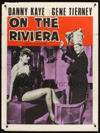 3c632 ON THE RIVIERA 30x40 R60s wacky Danny Kaye & sexy Corinne Calvet, different!