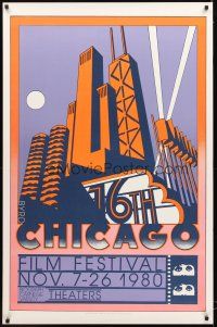 3c546 16TH CHICAGO FILM FESTIVAL special 30x46 '80 Byrd art of Sears tower and skyline!